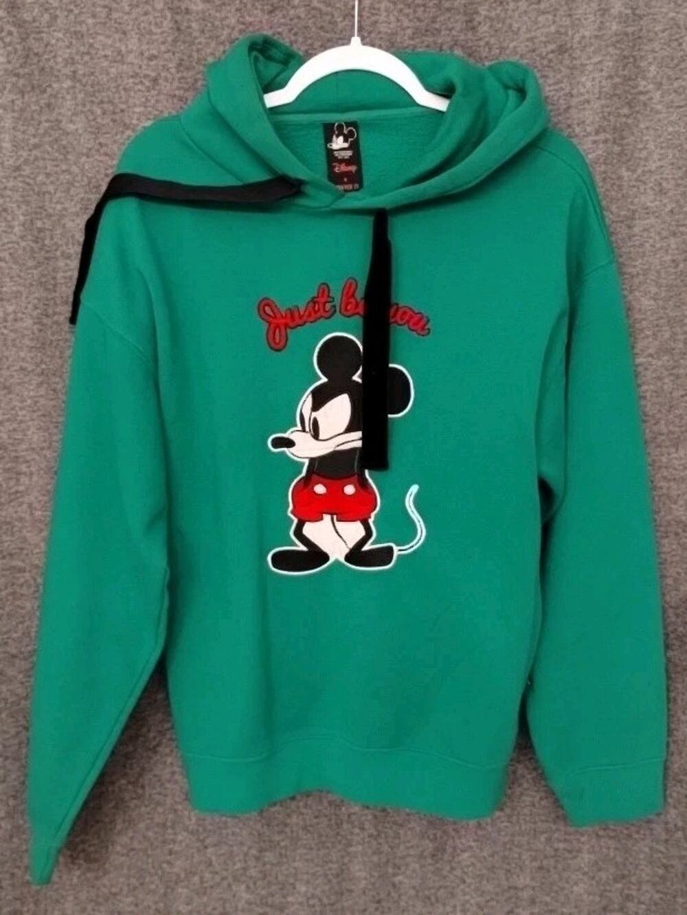 Forever 21 Mickey Mouse Green Hoodie w/Pockets Women's - Size L
